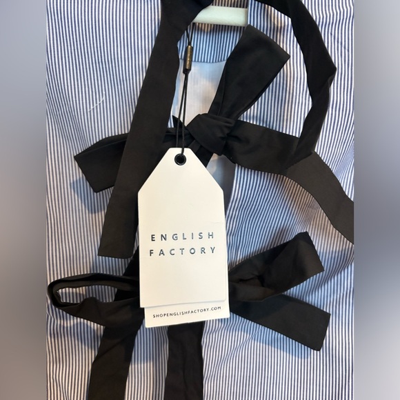 English Factory Blue Long Sleeve Dress with Bows - Picture 6 of 7